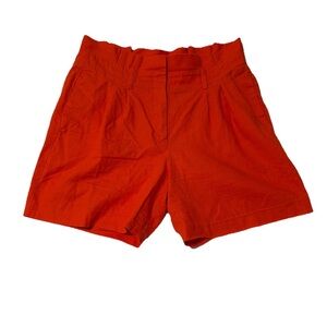 Boden Rust Linen Paperbag Waist Shorts High Waisted Modern Minimalist Size 8 US